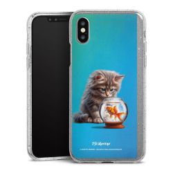 Silikon Glitter Case transparent-silber