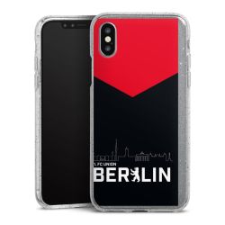 Silikon Glitter Case transparent-silber