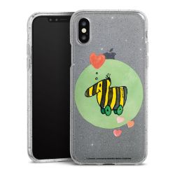 Silikon Glitter Case transparent-silber