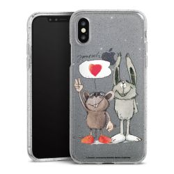 Silikon Glitter Case transparent-silber