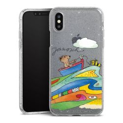 Silikon Glitter Case transparent-silber