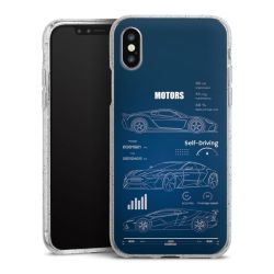 Silikon Glitter Case transparent-silber