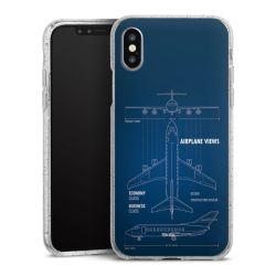 Silikon Glitter Case transparent-silber