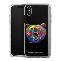 Silikon Glitter Case transparent-silber