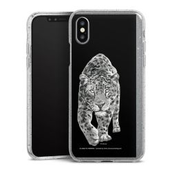 Silikon Glitter Case transparent-silber