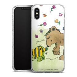 Silikon Glitter Case transparent-silber