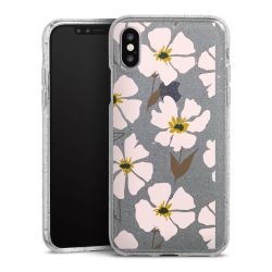 Silikon Glitter Case transparent-silber