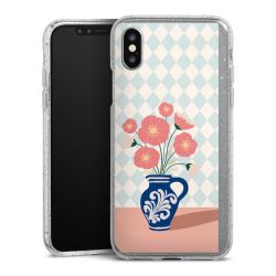 Silikon Glitter Case transparent-silber