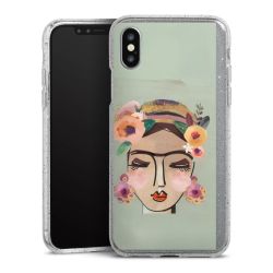 Silikon Glitter Case transparent-silber