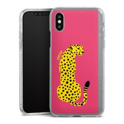 Silikon Glitter Case transparent-silber