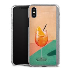 Silikon Glitter Case transparent-silber