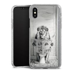 Silikon Glitter Case transparent-silber