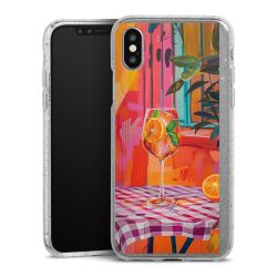 Silikon Glitter Case transparent-silber