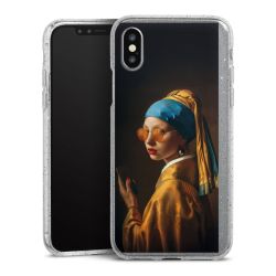 Silikon Glitter Case transparent-silber