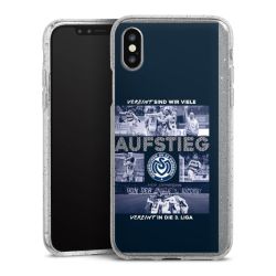 Silikon Glitter Case transparent-silber