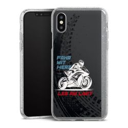 Silikon Glitter Case transparent-silber