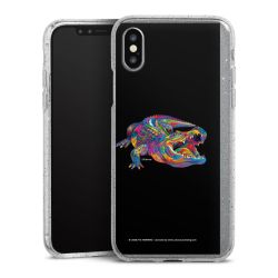 Silikon Glitter Case transparent-silber