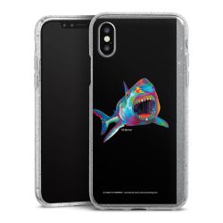 Silikon Glitter Case transparent-silber