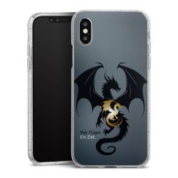 Silikon Glitter Case transparent-silber