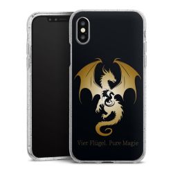 Silikon Glitter Case transparent-silber