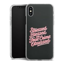 Silikon Glitter Case transparent-silber