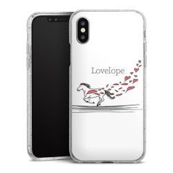 Silikon Glitter Case transparent-silber