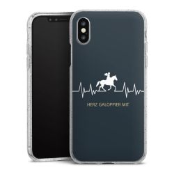 Silikon Glitter Case transparent-silber