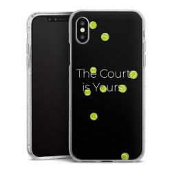 Silikon Glitter Case transparent-silber