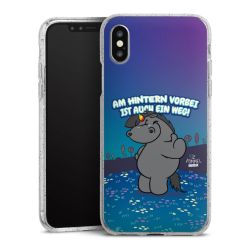 Silikon Glitter Case transparent-silber