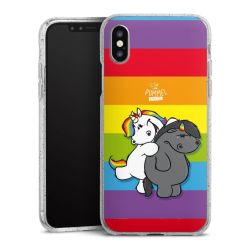 Silikon Glitter Case transparent-silber