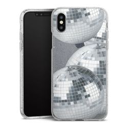 Silikon Glitter Case transparent-silber