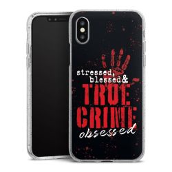 Silikon Glitter Case transparent-silber