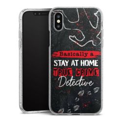 Silikon Glitter Case transparent-silber