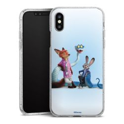 Silikon Glitter Case transparent-silber