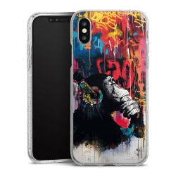 Silikon Glitter Case transparent-silber