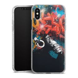 Silikon Glitter Case transparent-silber