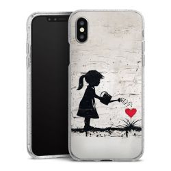 Silikon Glitter Case transparent-silber