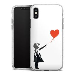 Silikon Glitter Case transparent-silber