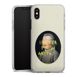 Silikon Glitter Case transparent-silber