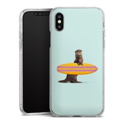 Silikon Glitter Case transparent-silber