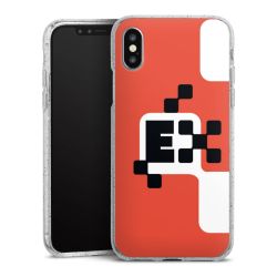 Silikon Glitter Case transparent-silber