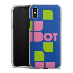 Silikon Glitter Case transparent-silber