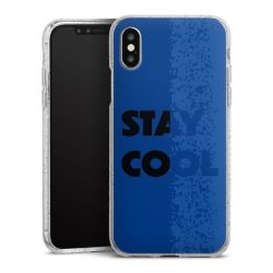 Silikon Glitter Case transparent-silber