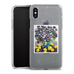 Silikon Glitter Case transparent-silber