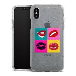 Silikon Glitter Case transparent-silber