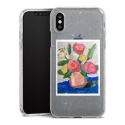 Silikon Glitter Case transparent-silber