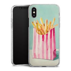 Silikon Glitter Case transparent-silber