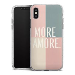 Silikon Glitter Case transparent-silber