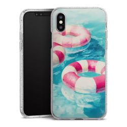 Silikon Glitter Case transparent-silber