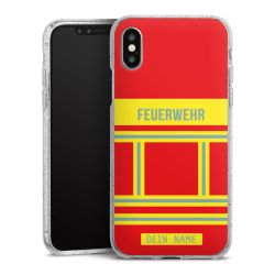 Silikon Glitter Case transparent-silber